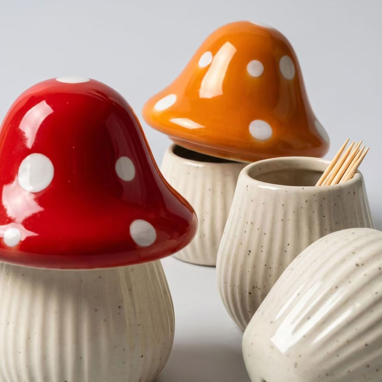 Cartoon Mushroom Ceramic Stora - Kitchen Appliances Organizer recension och pris