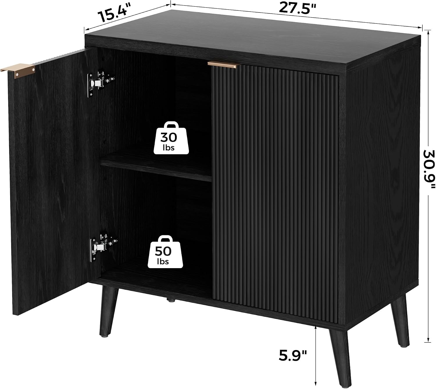 Fluted Buffet Cabinet With Sto - Kitchen Appliances Cabinet recension och pris